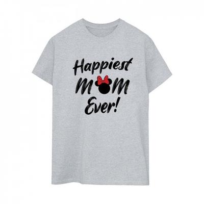 Womens/Ladies Minnie Mouse Happiest Mom Ever Cotton Boyfriend T-Shirt