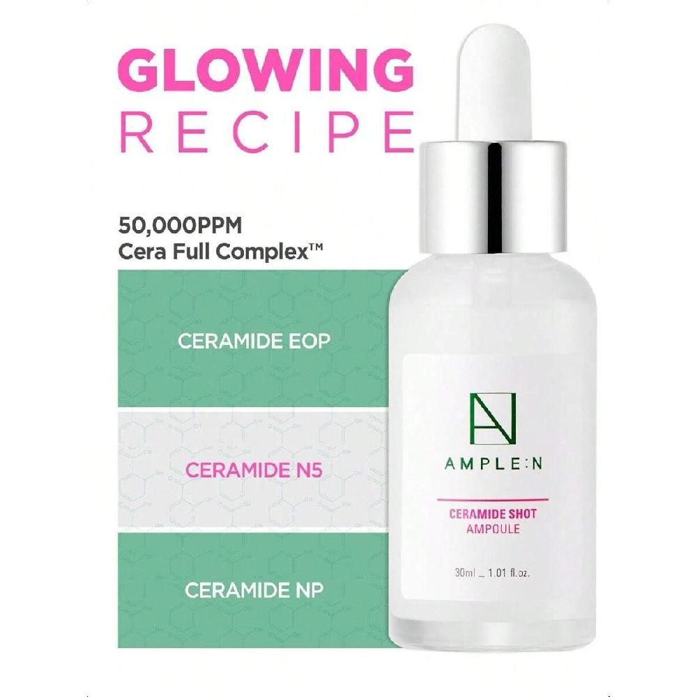 Obszerny:N Ceramide Shot Serum 30ml Serum Przeciwstarzeniowe i Nawilżające Głębokie Nawilżenie Dla Skóry Suchej i Szorstkiej Aby Redukować Zmarszczki i Naprawiać Skórę