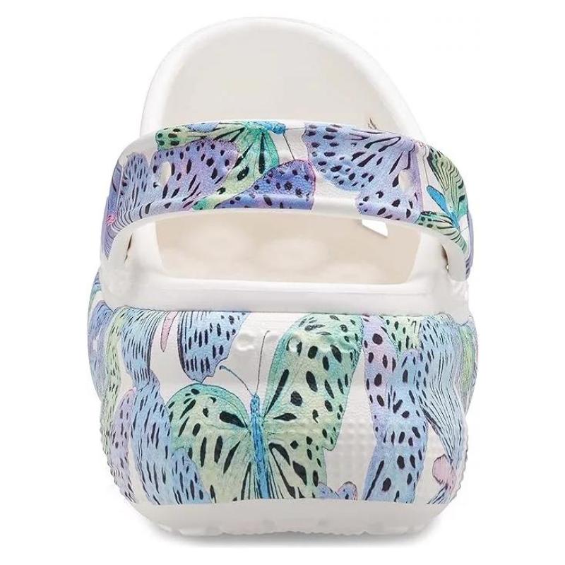 Crocs Breathable Round-toe Butterfly Platform Clogs Unisex White
