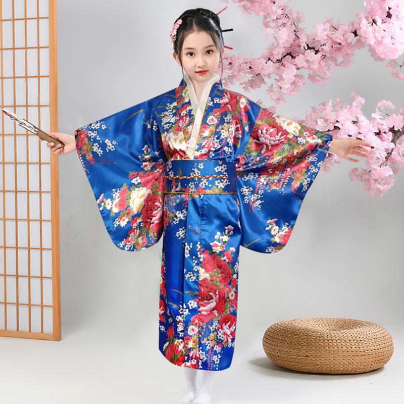 Dívčí tradiční japonský potisk kimono pyžamový set