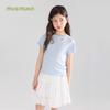Girls' Lyocell Linen Cool-Feel Bowknot Short Sleeve T-shirt