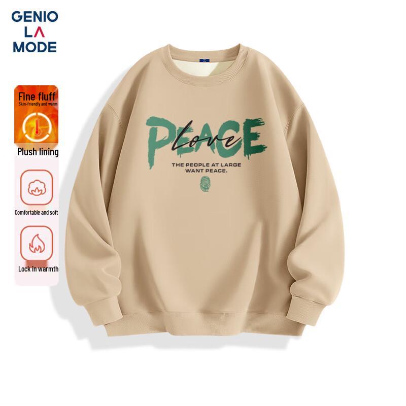 GENIOLAMODE Men's Fleece Lined Crewneck Sweatshirt