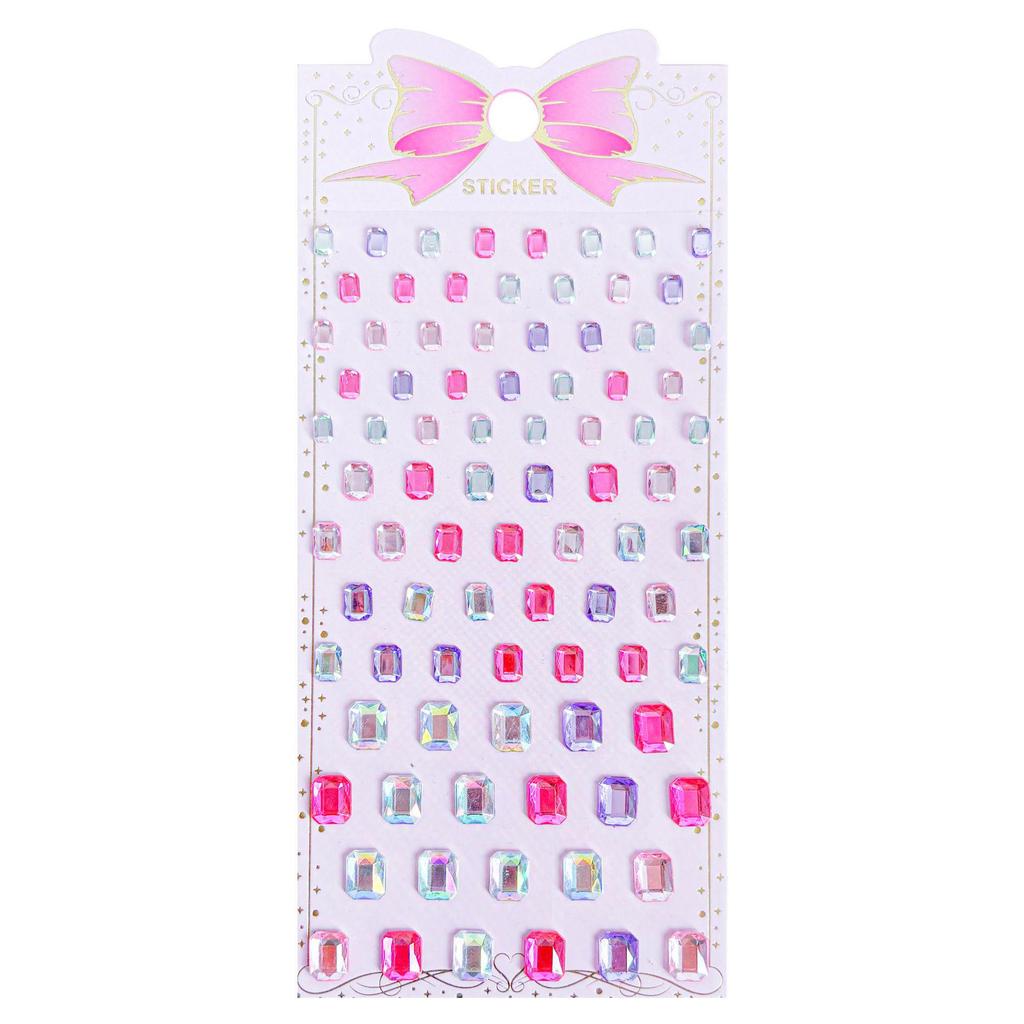 Children's DIY Gem Crystal Stickers - Handmade Diamond Shapes for Girl's Makeup and Decoration