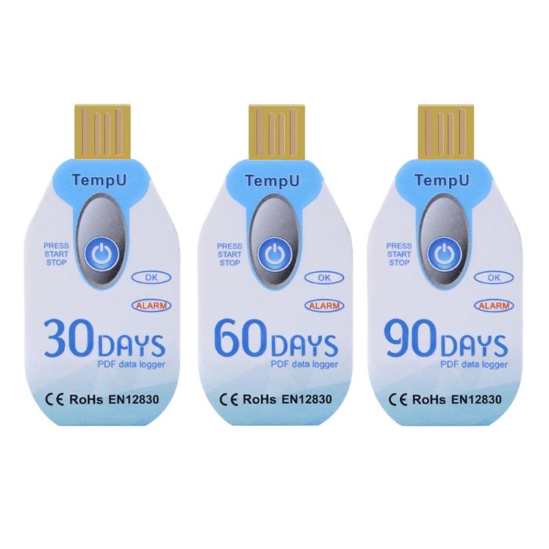 Digital Temperature & Humidity Data Logger Single Use PDF Report USB Port 10000 Points High Accuracy Cold Chain