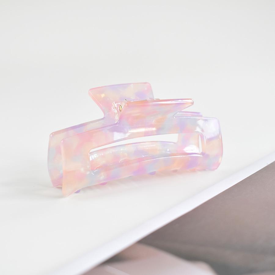 European & American Women’s Black & White Checkered Hair Clip - Large Acetate Acrylic Claw for Bun Hairstyles