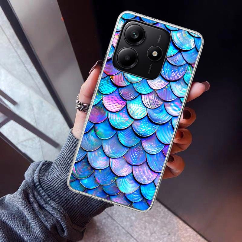 Fish Scale Pattern Mermaid Phone Case For Xiaomi Redmi Note 15 14 14S 13 12S 12 Pro Plus 11S 11 10S 10 4G Cover 11E 11T 5G Print
