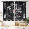 Modern Window Curtain Fresh Checkered Sunflower Printed Home Decoration Kitchen Bedroom Curtains Set Of 2 Made Polyester With Rod Pocket Decor