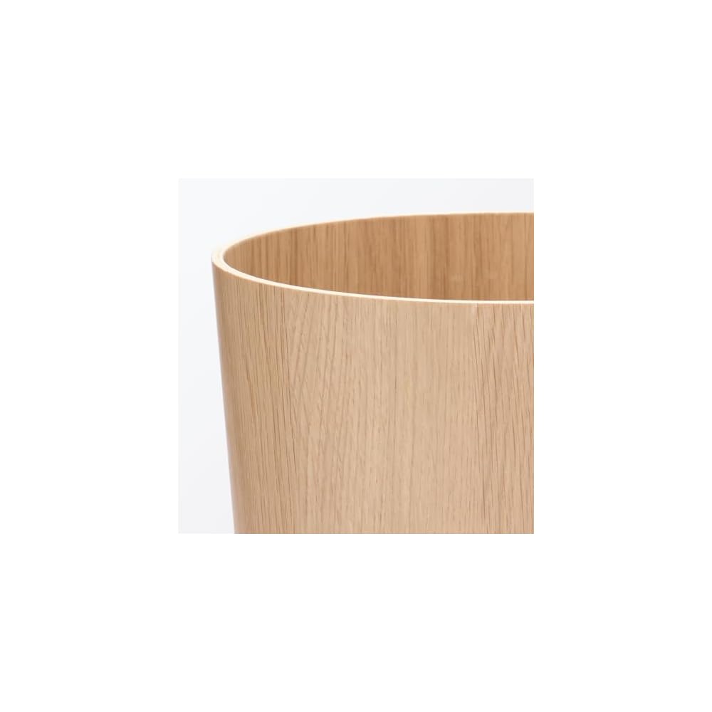 MUJI Wooden Trash Can with Bag Holder Wire, Round, Approx. Diameter 235 x Height 305 cm, 84915062