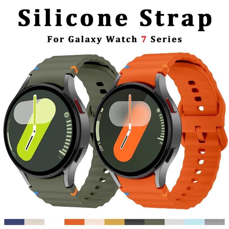 Luxury No Gaps Silicone Band For Samsung Galaxy Watch 7 FE 6 5 4 40mm 44mm Sports Strap For 6 Classic 43mm 47mm 42 46mm Bracelet Correa