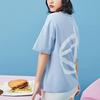 Li-Ning Disney Co-Branded Sport Fashion Series Themed Print Loose-Fit Round Neck T-Shirt Women Tops Blue AHSR342-3