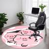 1pc Cute Pig Chair Carpet for Office, Round Non Slip Durable Large Size Office Carpet, Suitable for Office