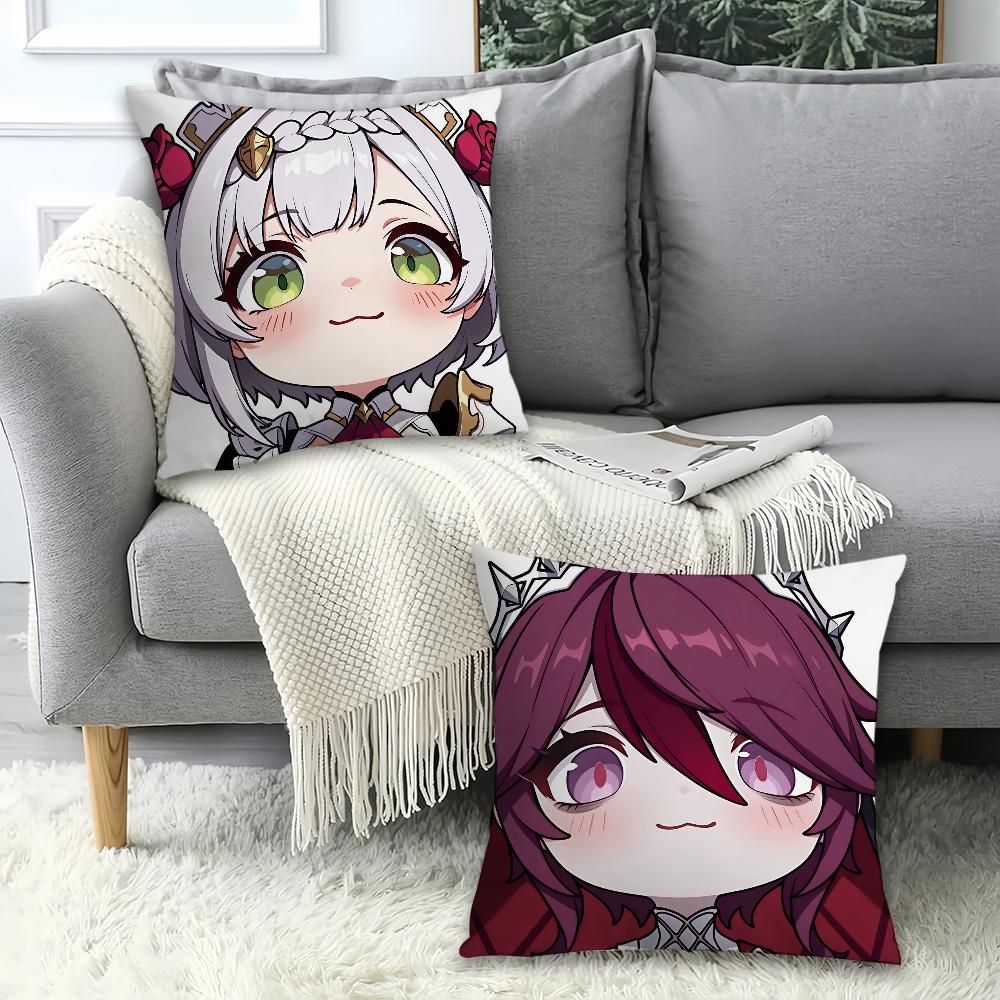 Cartoon cute  Genshin  Pillow Case Office Cushions Suitable For Sofa Car Bedroom Decorative Cushion Cover