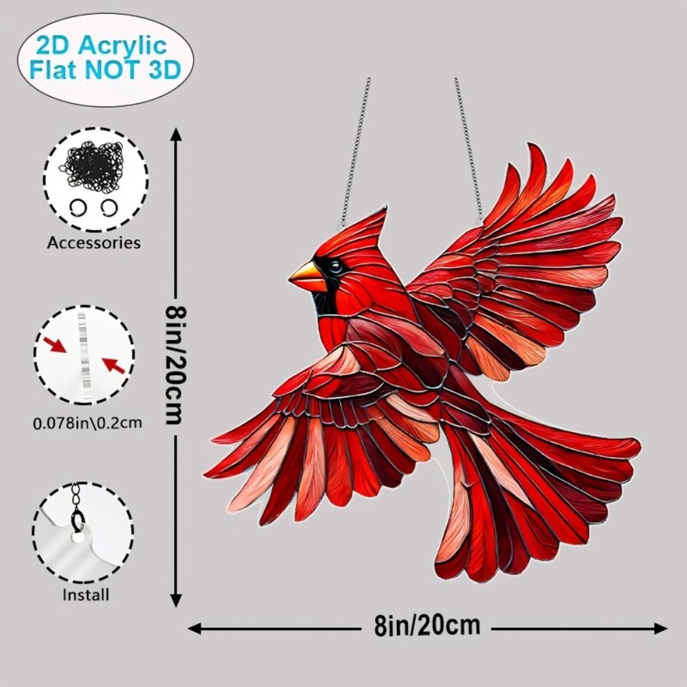 

20 см, весенняя птица-кардинал, украшение для дома, 2D, акриловый поглотитель дневного света, декор для сада и дома, праздничный декор, женское вдохновение, подарки, декор для комнаты 20*20cm