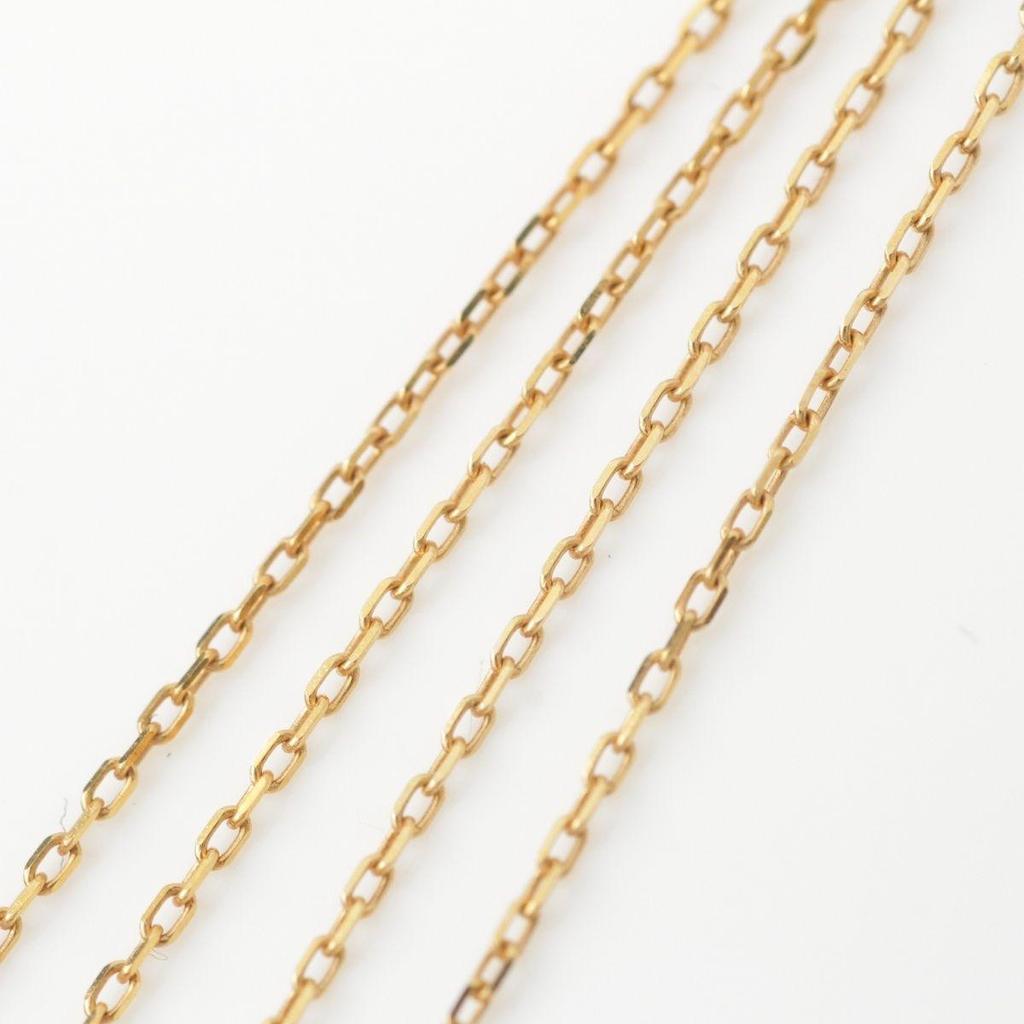 Used Aker Heart Pave Diamond Necklace Jewelry K18 0.05ct Gold 1.4g [Used]
