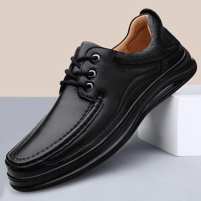 Herren Atmungsaktive Lederschuhe Schwarz Weiches Leder Weiche Sohle Frühling Herbst Beste Herren Business Formelle Kleidung All-Match Freizeitschuhe