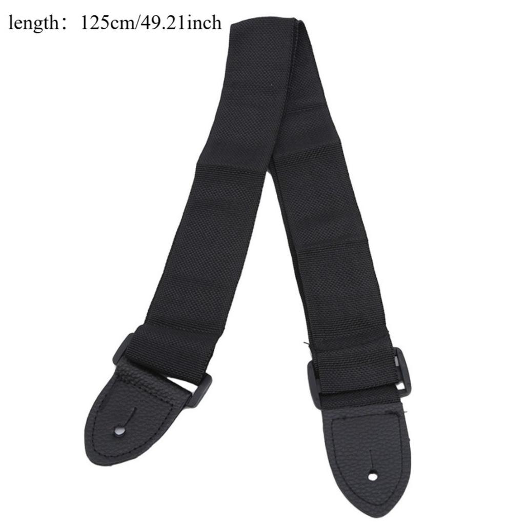 1 buc Curea Universală de Chitară 68cm-125cm Reglabilă Nailon Curea de Chitară cu Capete din Piele PU pentru Folk Lemn Clasic