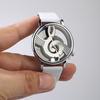 Fantastic Musical Note Notation Hollow Faux Leather Strap Quartz Wrist Watch