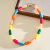 Bohemian Kleurrijke Acryl Kralen Choker Ketting Voor Vrouwen Mode Statement Sleutelbeen Ketting Esthetische Y2K Nek Sieraden