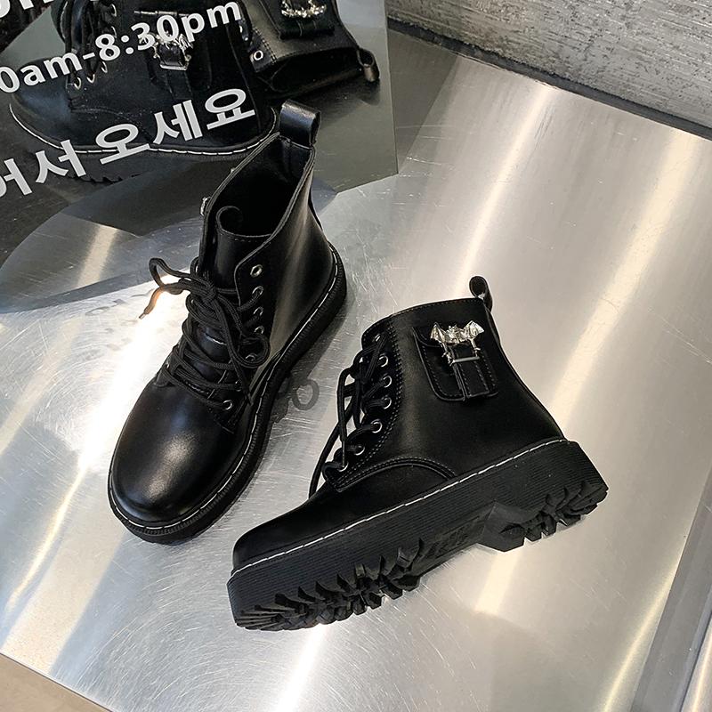 Fashion 2024 Autumn New Women's Round Toe Square Heel Bat Buckle Comfortable Short Boots Warm Metal Decoration Women's Fashion Boots