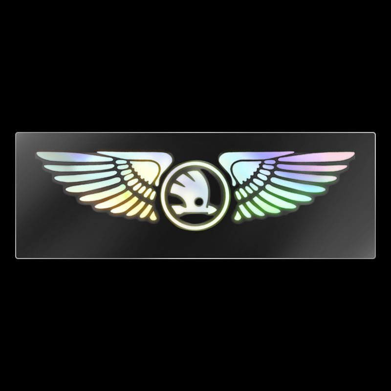 bqfhy4 Colorful Reflective Laser Car Refit Personalized Wing Sticker For Skoda Octavia Superb Rapid Kodiaq Karoq Fabia Kamiq Enyaq Yeti