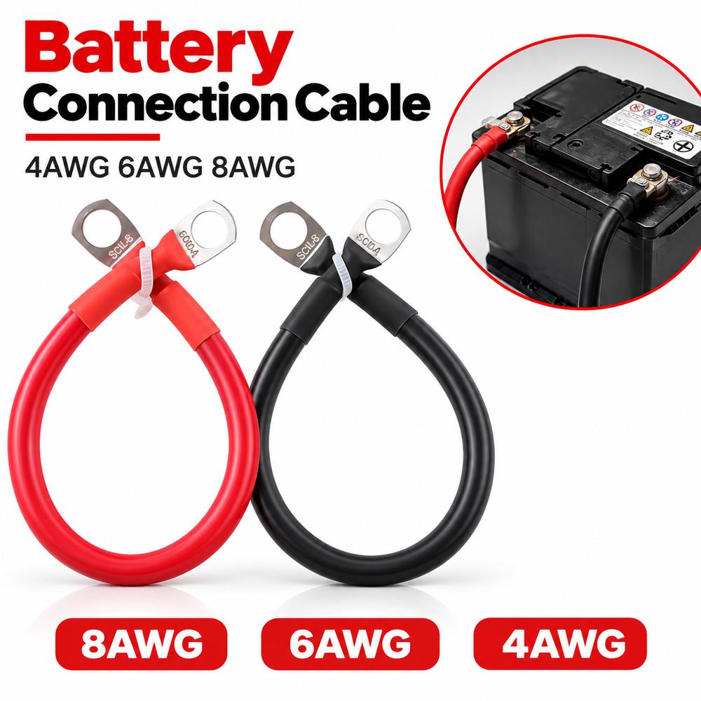 1Pcs 4AWG 6AWG 8AWG Battery Connection Cable Inverter Battery Cable for Battery Pack Storage