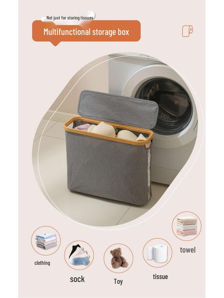 Transparent Bathroom Toilet Paper Storage Basket and Accessories Rack