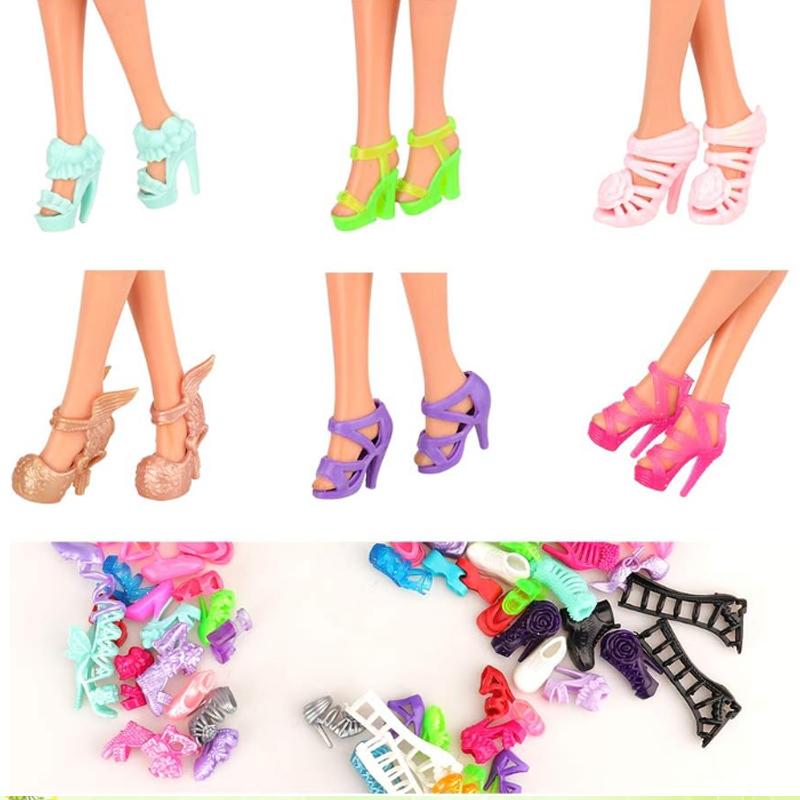 50 Pairs Doll Shoes High Heel Shoes Doll Boots Flat Shoes Set for 11.5 Inch Girl Dolls Different Assorted Colors Fashion Shoes