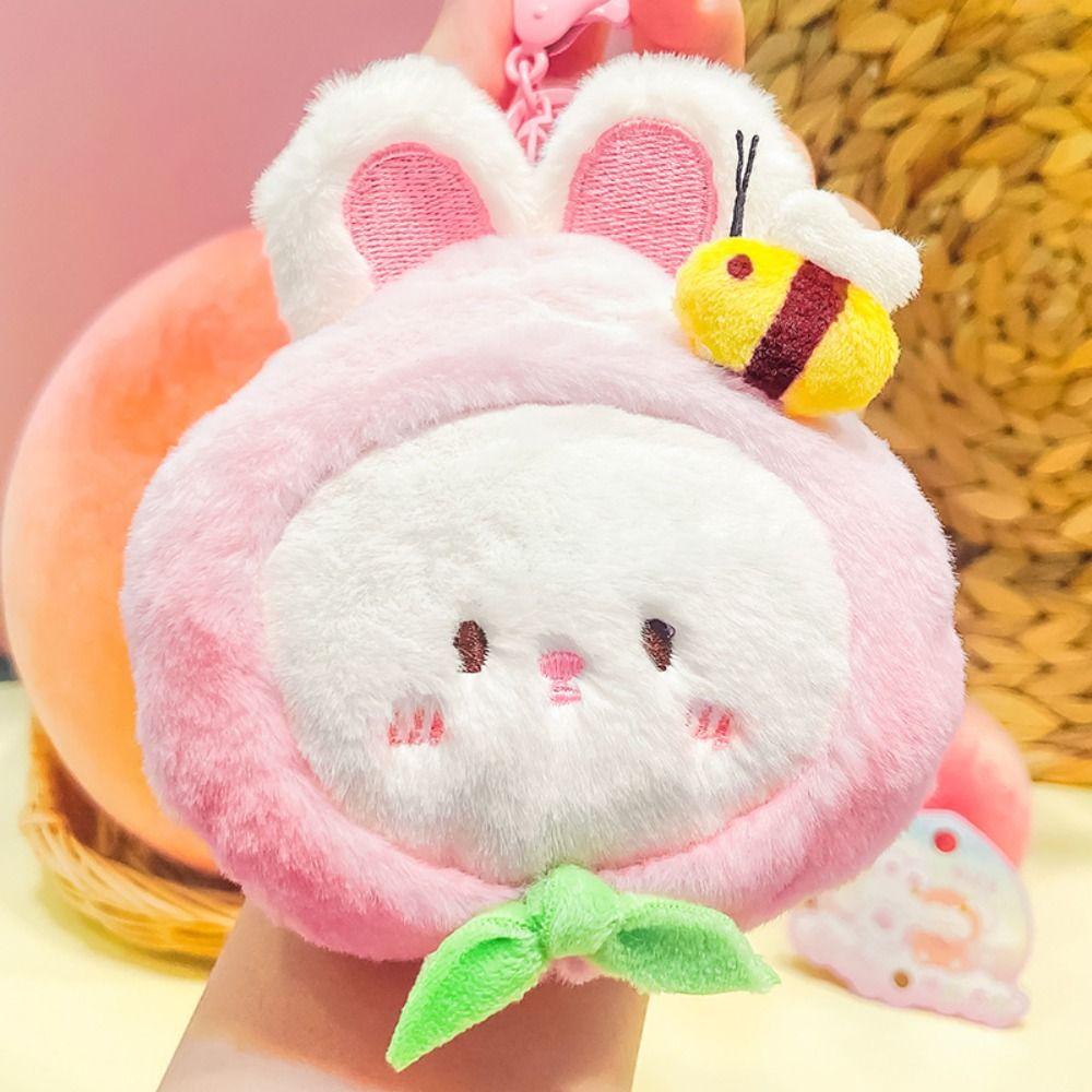 

Wallet Plush Monkey Coin Purse Stuffed Doll Cartoon Rabbit Keychain Bag Earphone Storage style 2
