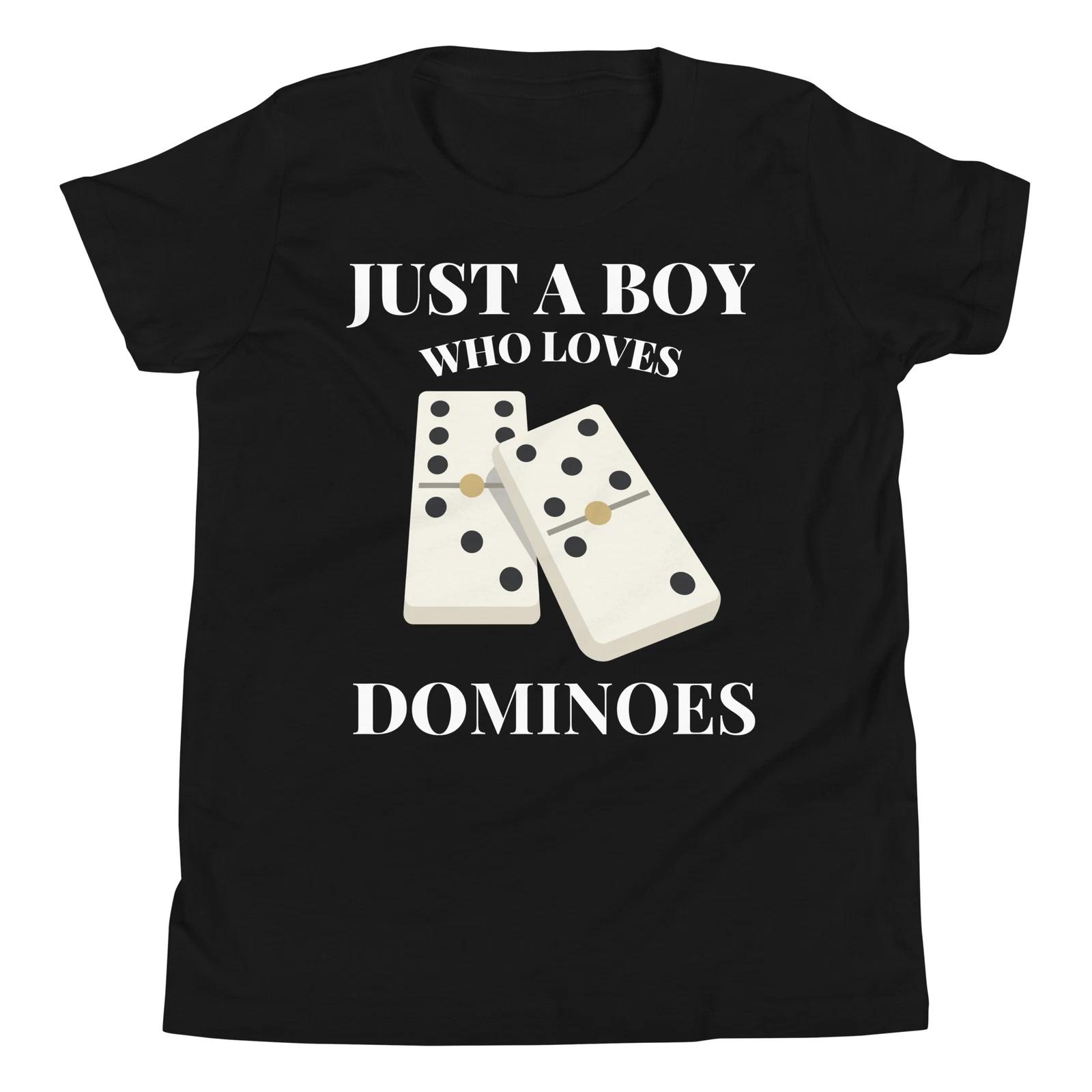 Just a Boy Who Loves Dominoes Domino Player Boardgame Youth T-Shirt 150