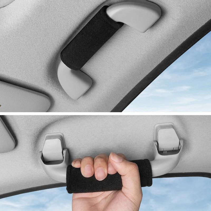 

4PCS Trendy Car Hand Pull Cover Roof Top Protective Cover Roof Armrest Accessory Car Interior Modification Supplies