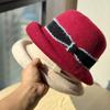 French Retro Small Fragrance Style Wool Fisherman Hat for Women In Autumn and Winter Hepburn Style Curled Basin Hat Elegant Gold Gift Hat
