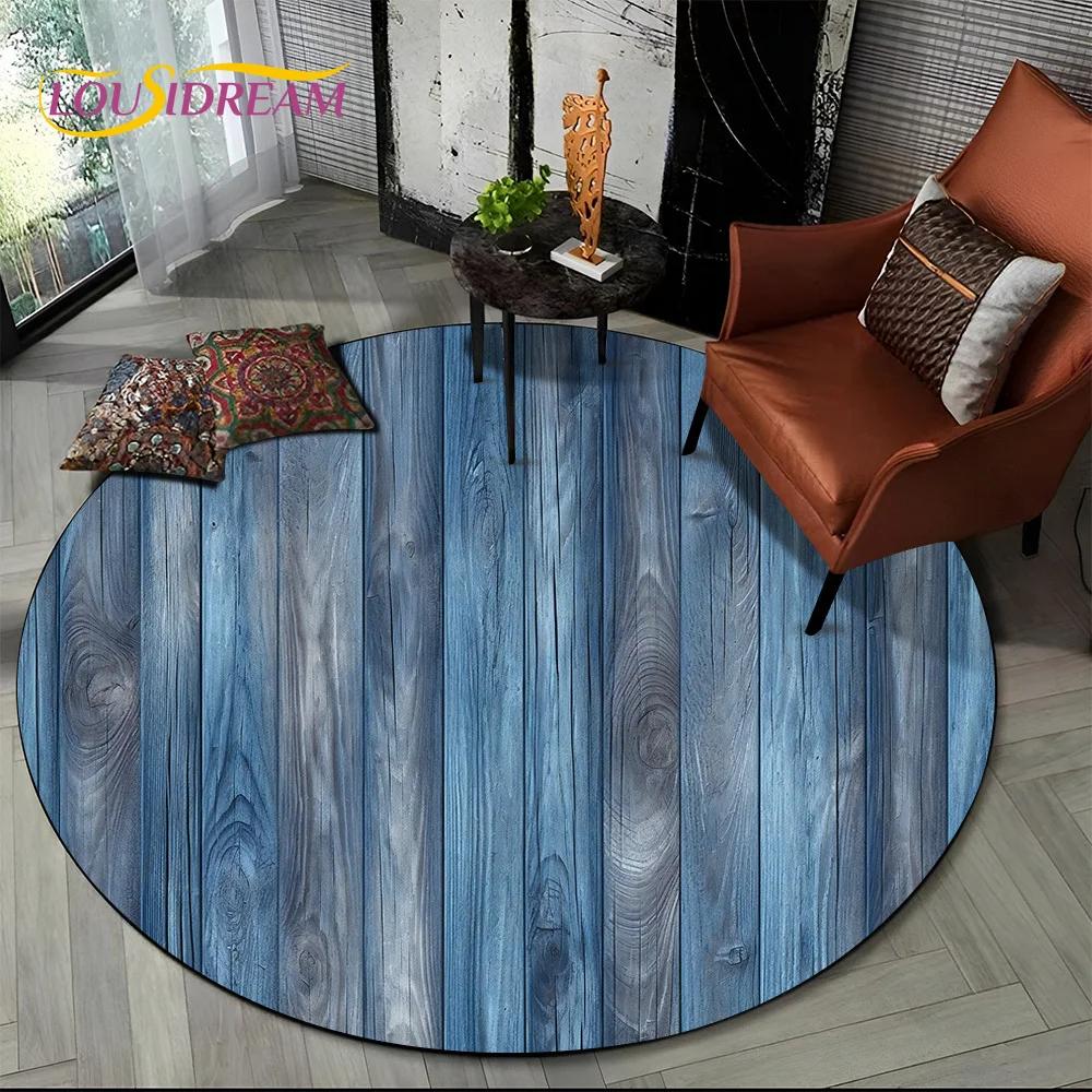 Ultimo Tappeto Rotondo con Linee Effetto Legno Colorato 3D, Tappeto per Soggiorno Camera da Letto Divano Stanza dei Giochi Bambini Decorazione, Antiscivolo per Animali Domestici Regalo