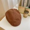 Hat Men's Trendy Solid Color Forward Hat Men's Summer Thin Spring Reverse Wearing Beret Men's British Cap Men's Painter Hat