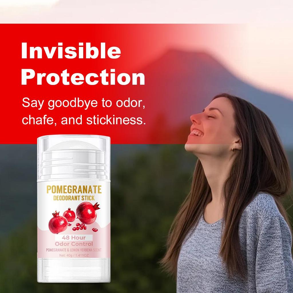 Stick deodorant cu rodie - Deodorizare de lungă durată, protejează bariera pielii - Potrivit pentru toate părțile corpului feminin, 40g