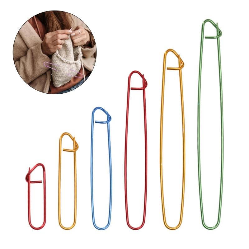 6 Pieces Aluminum Yarn Stitches Holder Knitting Stitches Holders Crochet Hooks Stitches Holder Knitting Accessories
