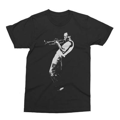Street Fashion Retro T-shirt with A Jazzy-style Pattern of A Man Playing The Saxophone, Harajuku Men's Clothing Top