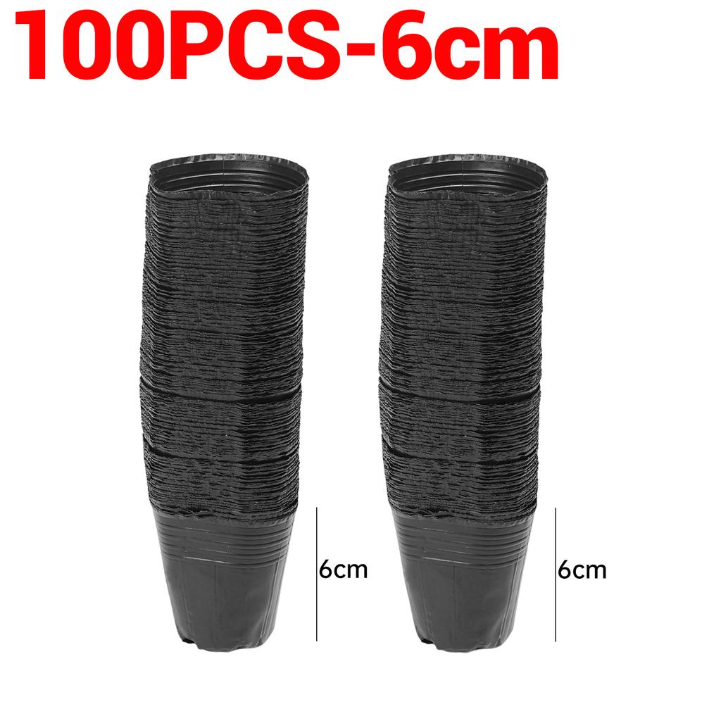 50/100PCS Plastic Black Seedling Nursery Pots Seed Grow Bags Flower Plant Breathable Container Garden Vegetable Planting Pots
