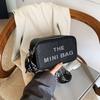Simple Solid Color Gold Letter Printed Women Large Capacity Casual Shoulder Bag For Casual Daily Use