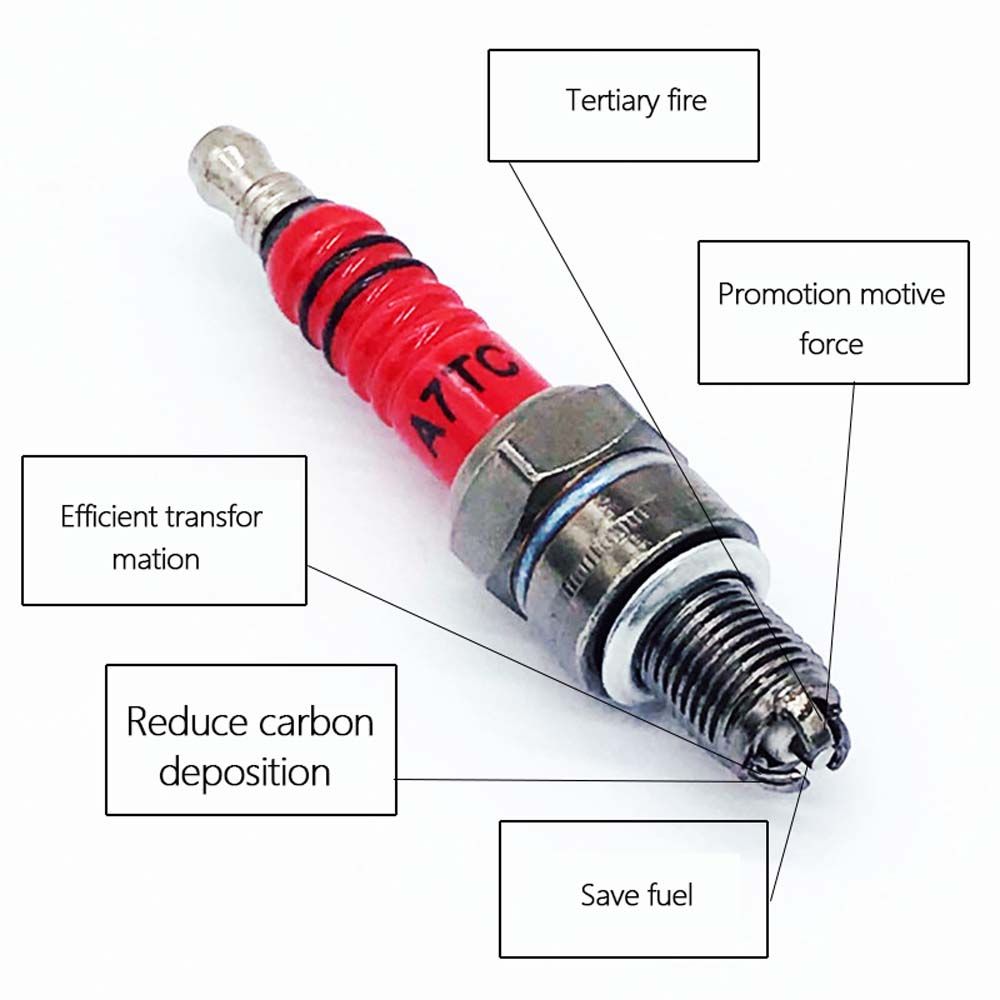 Moped Scooter Three-Electrode A7TC Motorcycle Spark Plug Modification Accessories Replacement Parts