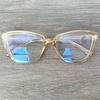 Fashion Anti-Blue Light Cat Eye Glasses Simple Frame Eyeglasses for Women and Men Ultra Light Unisex Transparent Eyewear