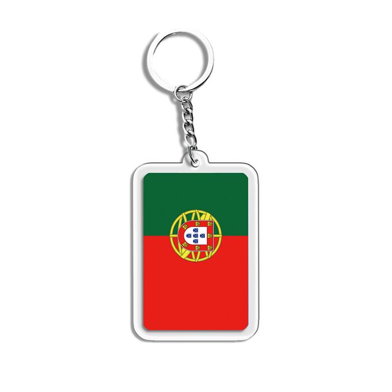 Acrylic Keychain Country Flags Collection United States Spain Russia France For Car Key Bag Gift Souvenir