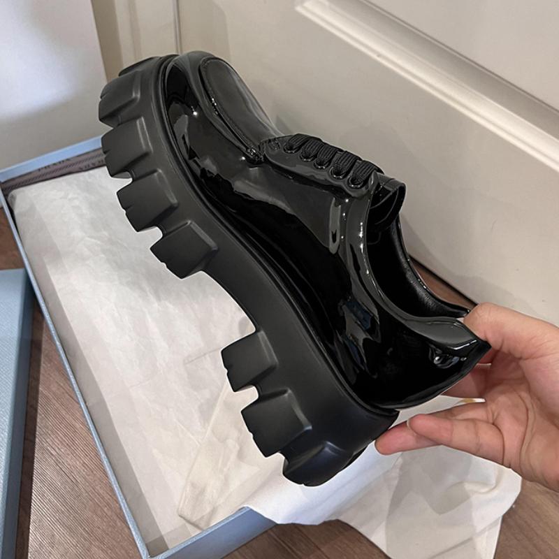 Lace-up Thick-soled Loafers, Spring and Autumn Women's Shoes, Oxford Shoes, Fashion Designer Sports and Casual Shoes