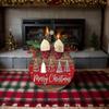 Christmas Signs 11.8 Inch Wooden Wreath With Bow Christmas Door Hanger For Porch Farmhouse Outdoor Wall Tree Fireplace Party New