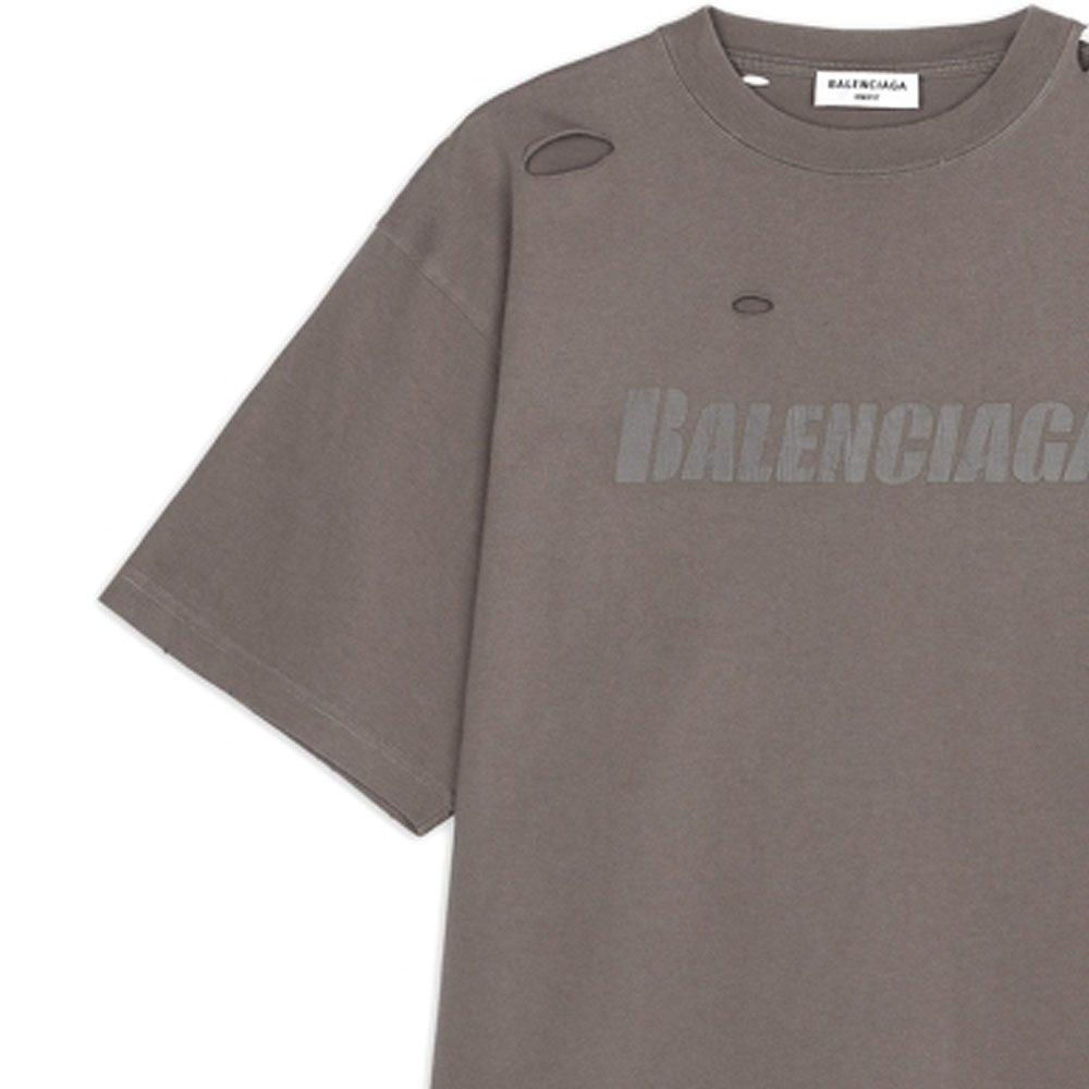 Balenciaga Opotřebované tričko s grafikou 'Taupe' 651795TKVB80718