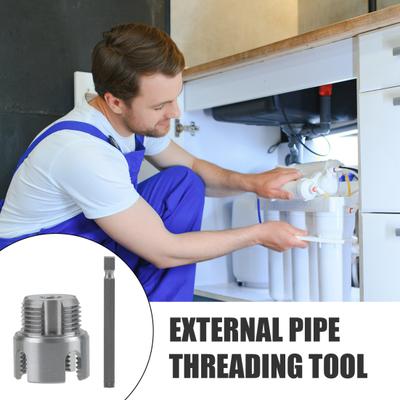 Integrated Internal External Pipe Threading Tool Universal Pipe Thread Cutting Tool Electric Drill Compatible PVC Pipe Threader Kit