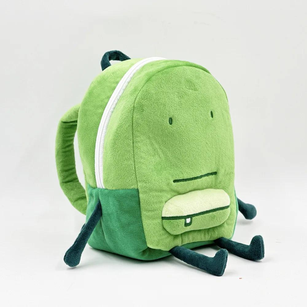 Cartoon Liam Plush Backpack Stuffed Green School Bag Shoulderbag Anime Cute Shoppingbag for Fans Kids Birthday Christmas Gift