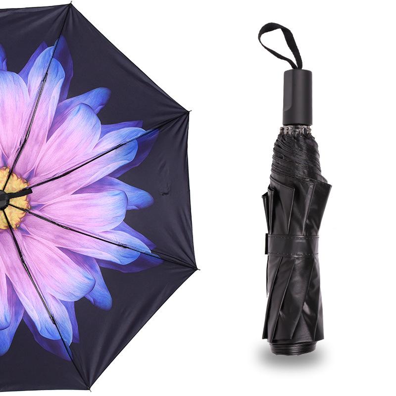 

Зонт звездного неба с цветком, анти-УФ-перевернутый зонт, обратный двойной слой наизнанку, защита от солнечного дождя фиолетовый