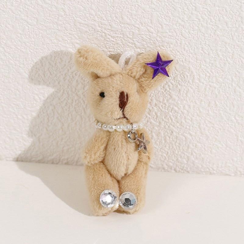 Soft and Adorable Rabbit Plush Toy with DIY Accessories Exquisite Rabbit Keyring Decoration Cute Rabbit Keychain Pendant