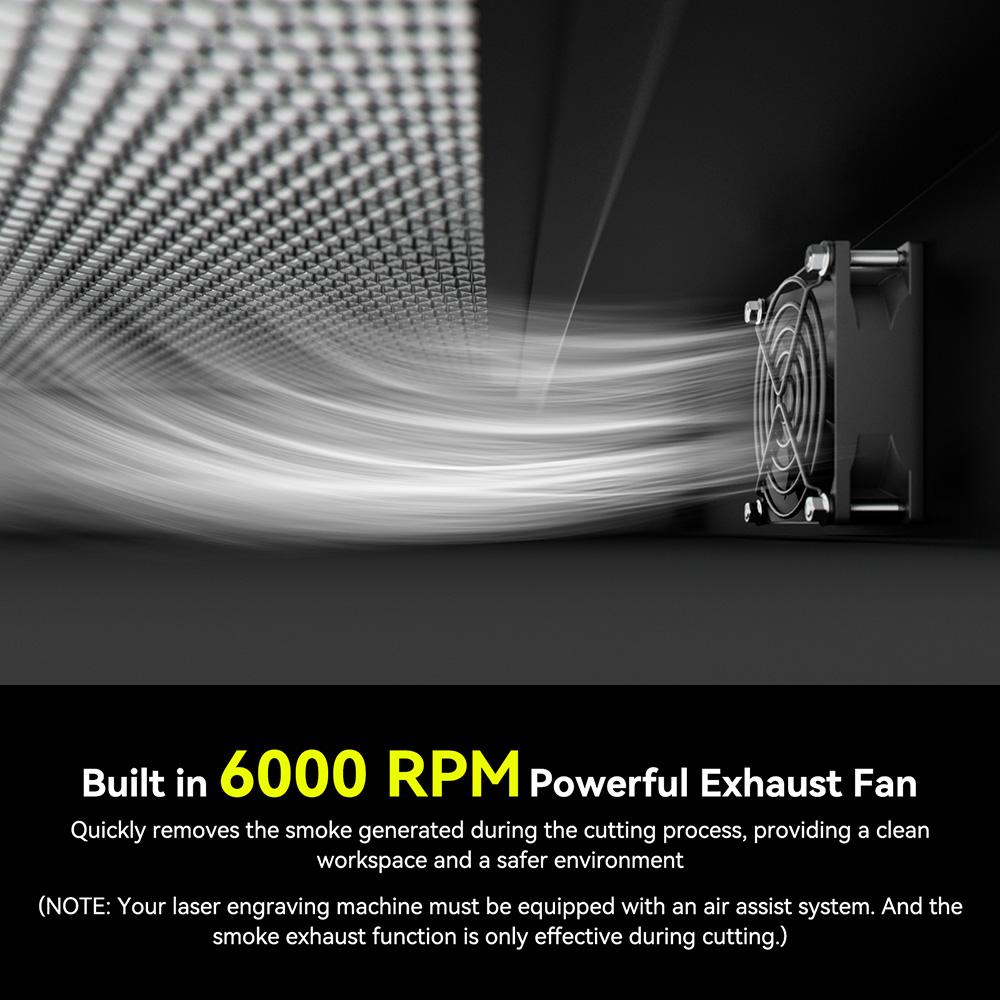 SCULPFUN H5 Gen2 Honeycomb Laser Bed, with Fume Extraction Fan, 650*650mm - EU Plug