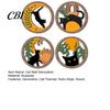 Wooden Cat Wall Art 4Pcs 3D Boho Decoration, Round Hangings, Animal Star Sun Moon Healing Night Decor Botanical Decor, Layered Wood Plaque for Living